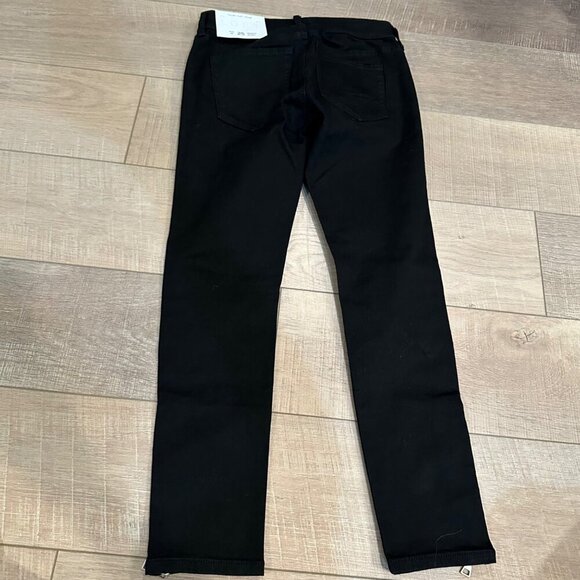 LOFT WOMENS SIZE 0/25 PETITE BLACK JEANS ZIPPER ACCENTS NEW - Picture 9 of 9
